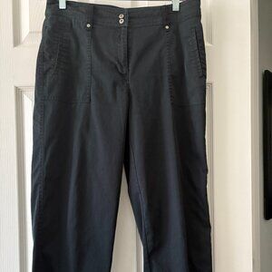 Chico's Black Cropped Ankle Pants with Front Patch Pockets